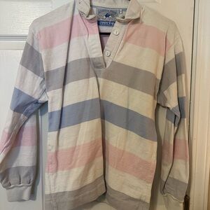 Vintage Lands End Striped Long Sleeve Rugby Shirt